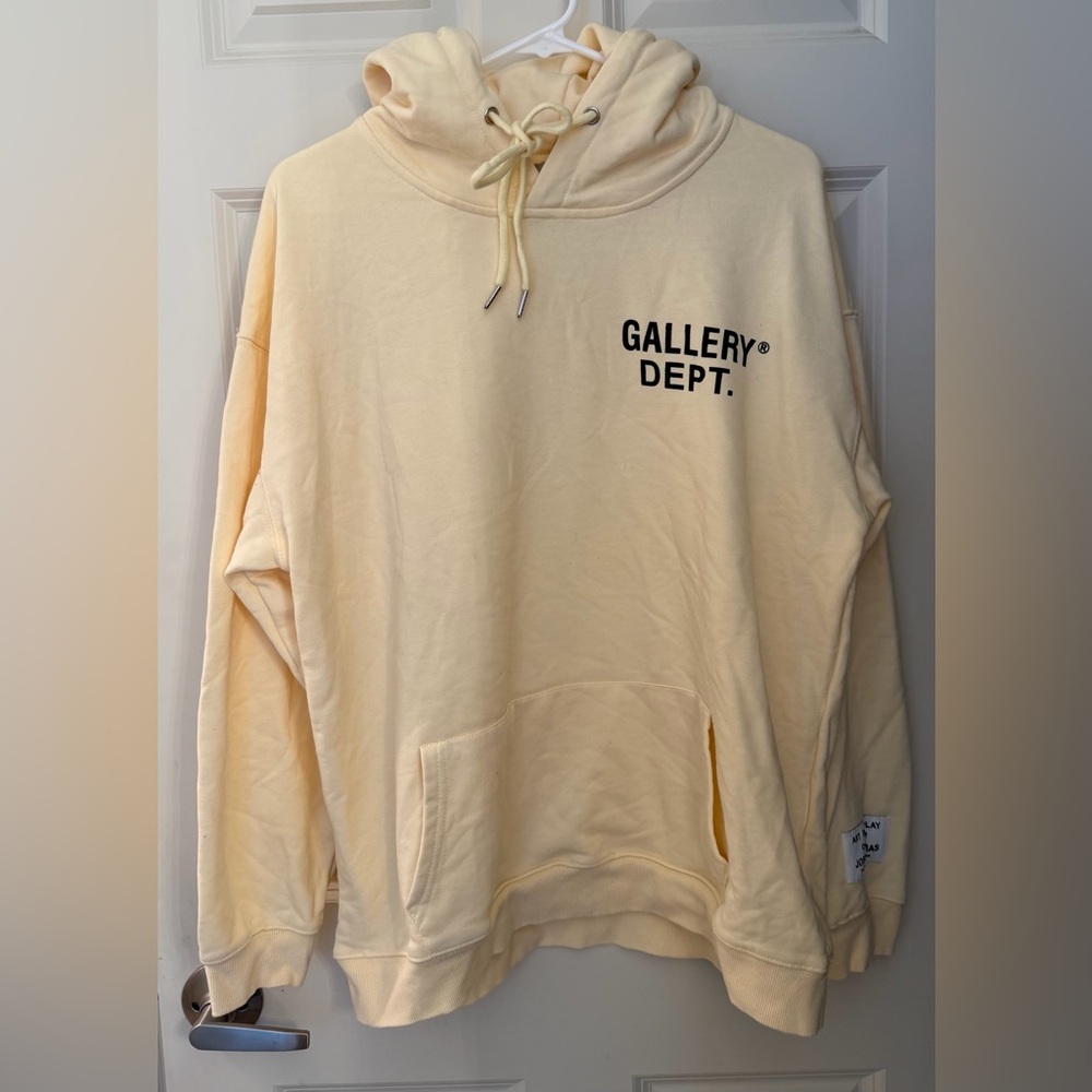 Gallery Dept. 100% Cotton Made In USA Graphic Hoodie, Butter Yellow, L - Picture 2 of 10